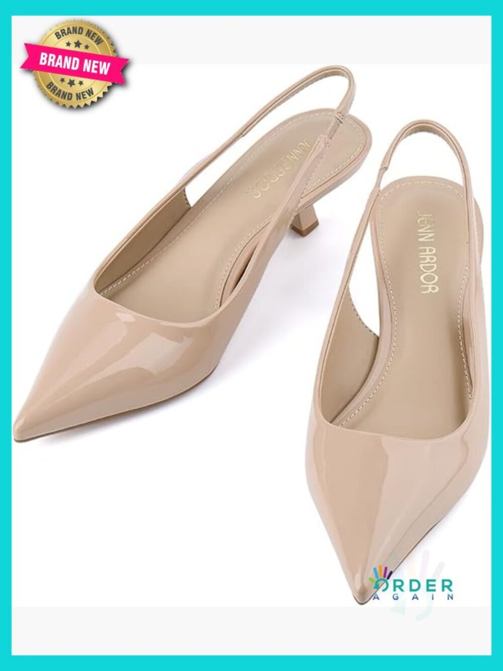 Slingback Kitten Heels Pointed Toe Pumps Dressy Low Heel Sandals Comfortable